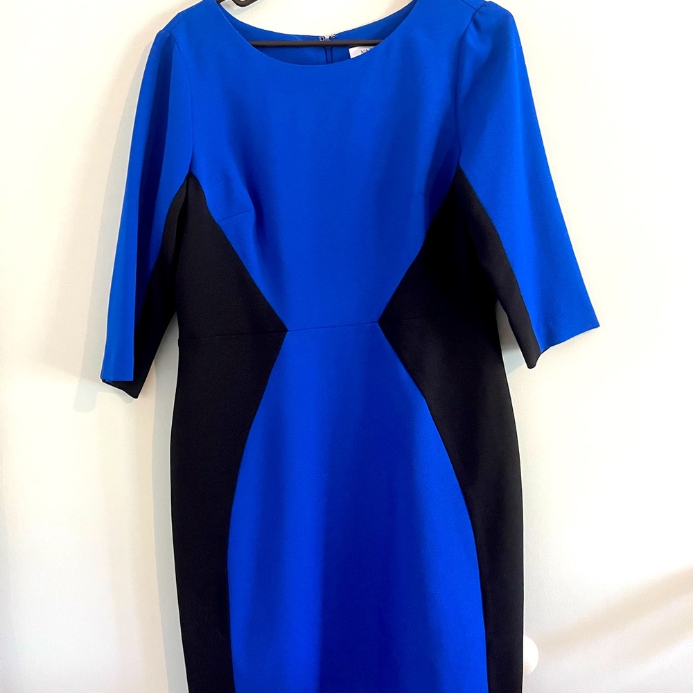 Blue and black 3/4 sleeve dress